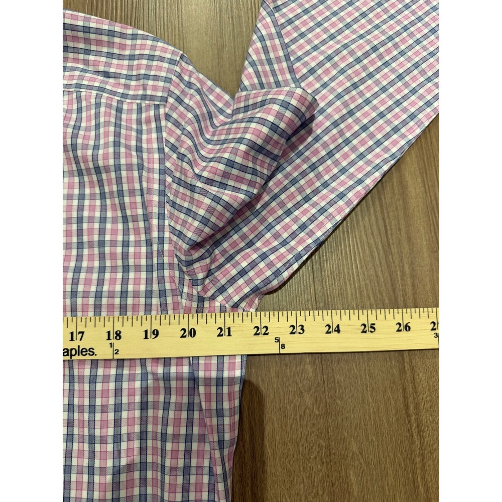 UNTUCKit Button Down Shirt Mens Large Tall Slim Pink Plaid Dolcetto 01065 - Picture 6 of 7
